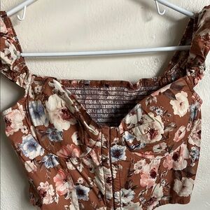 Floral Brown Women's Top